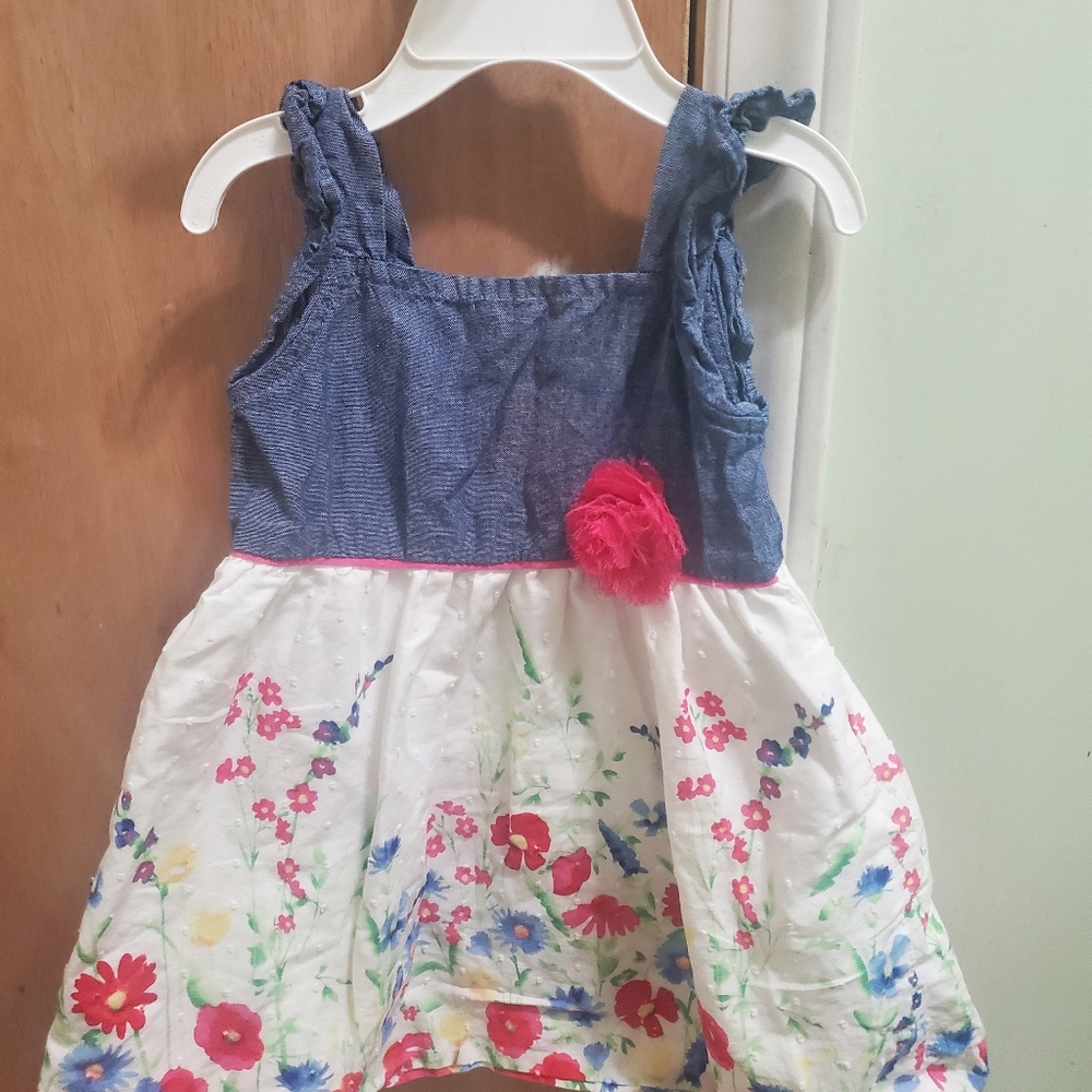 Penelope Mack denim and floral dress. 18M. EUC.